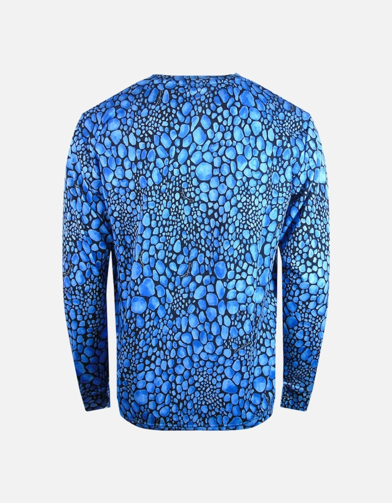 Cavalli Class Leopard Print Blue Sweatshirt