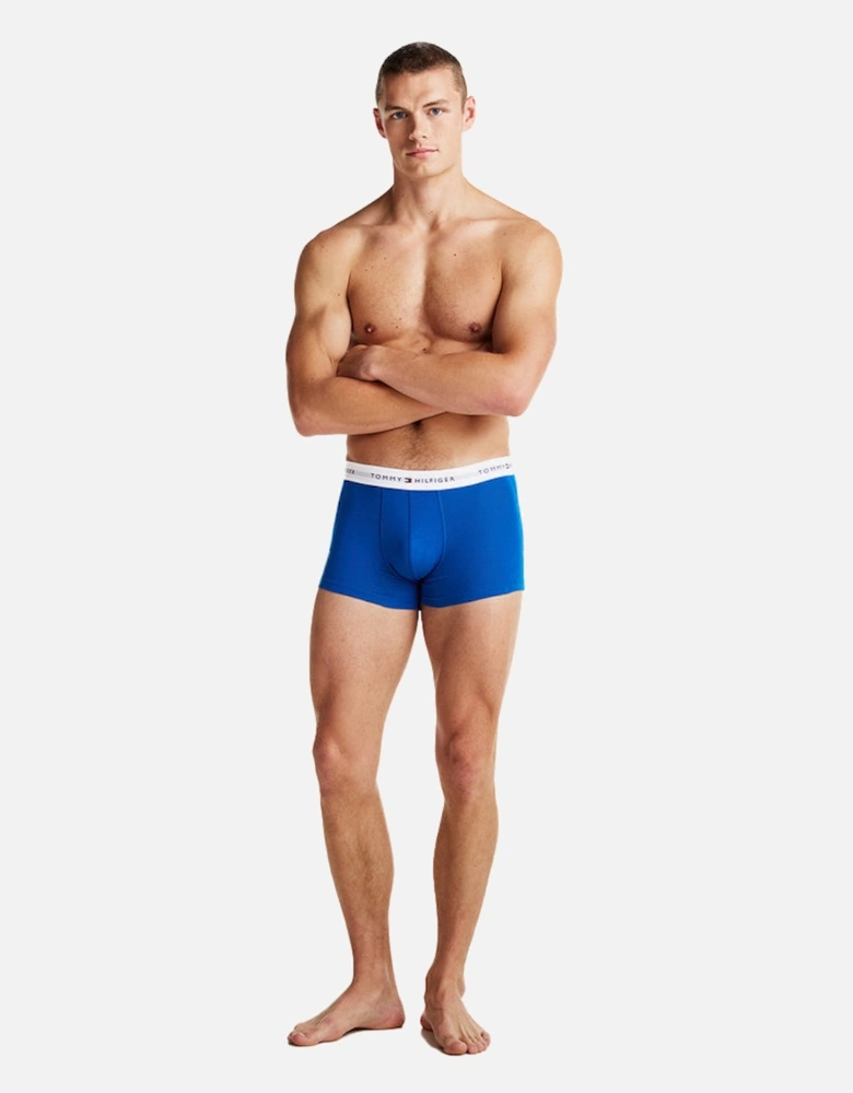3-Pack Signature Cotton Boxer Trunks, Blue