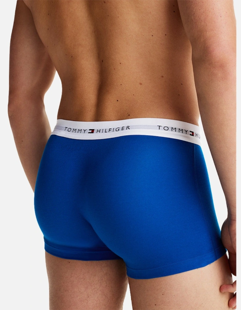 3-Pack Signature Cotton Boxer Trunks, Blue