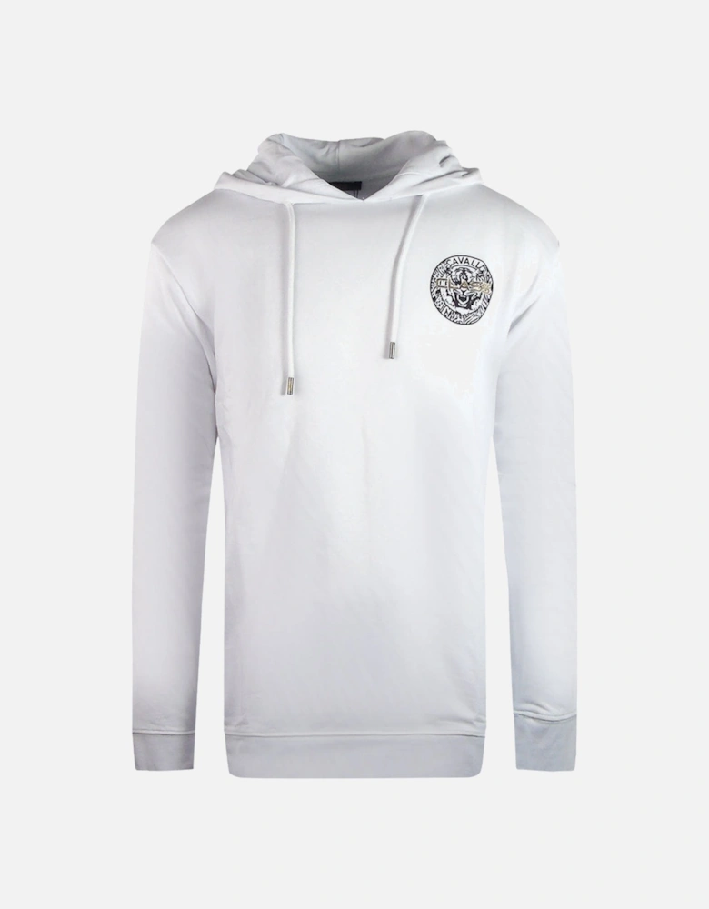 Cavalli Class Large Circle Design White Hoodie