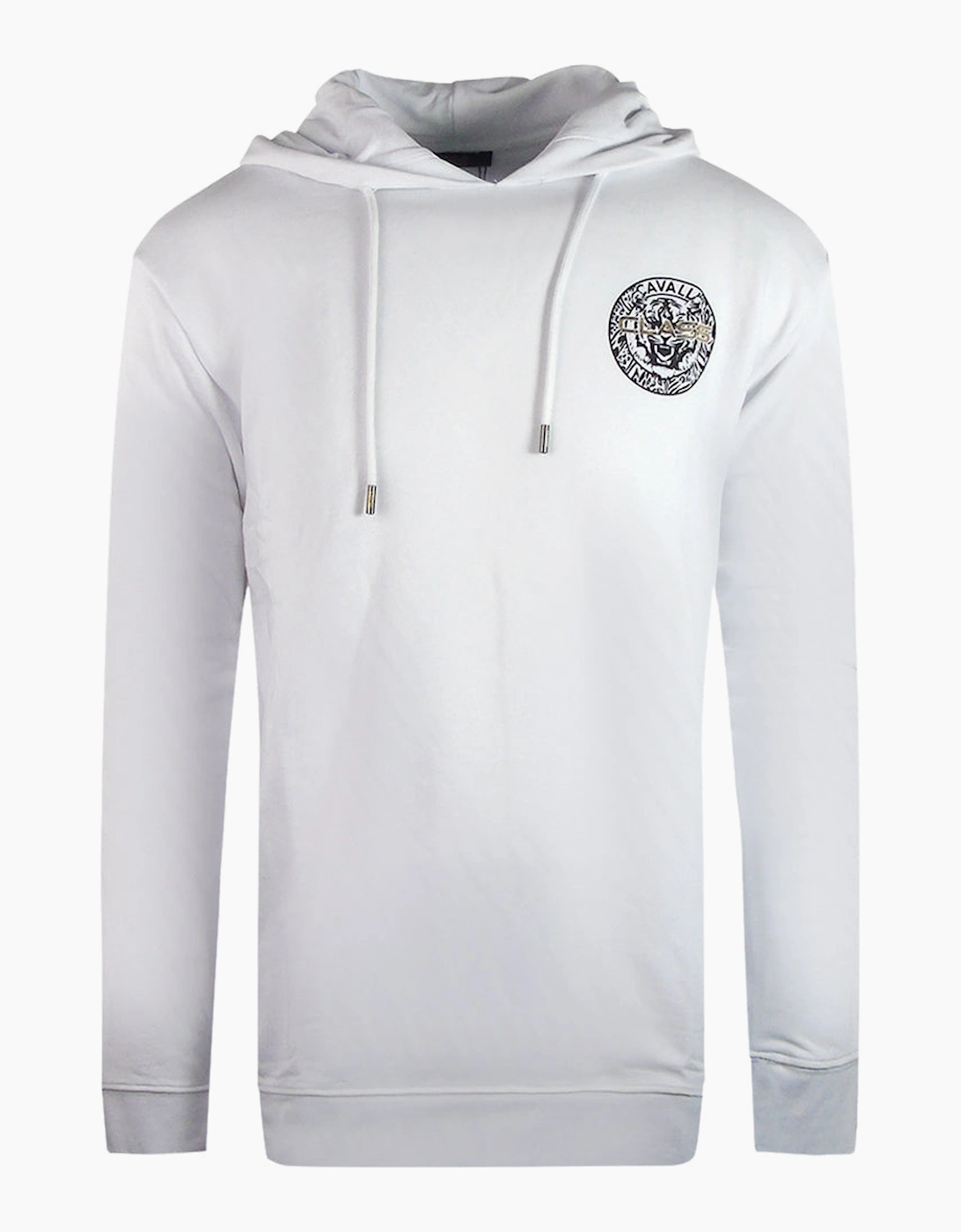 Roberto Cavalli Men's White/White Cavalli Class Circle Design Hoodie - : 44/Regular Xxl