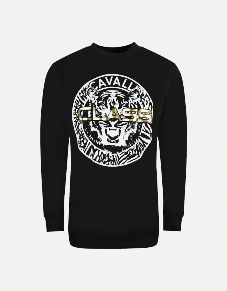 Cavalli Class Large Circle Logo Black Sweatshirt