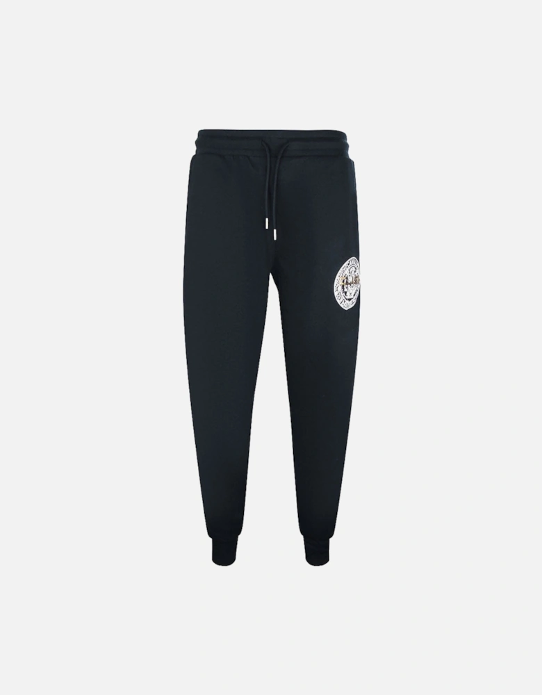 Cavalli Class Circle Tiger Logo Black Sweatpants