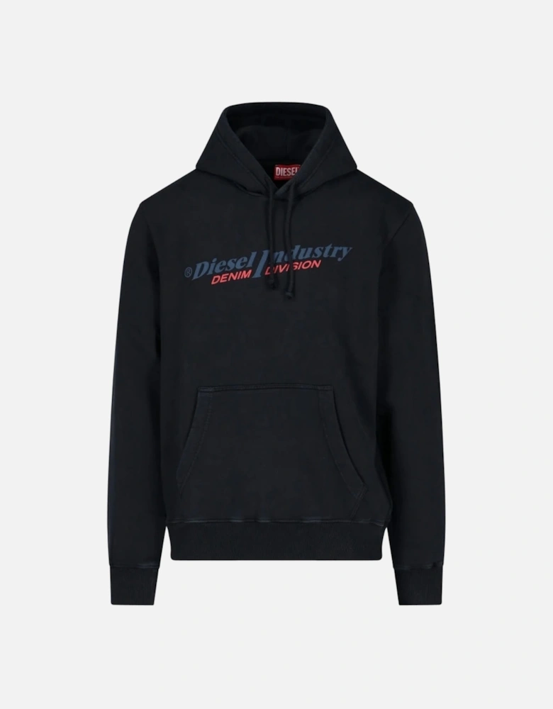 Industry Denim Division Logo Black Hoodie