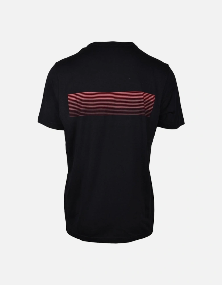 Striped Logo Black T-Shirt