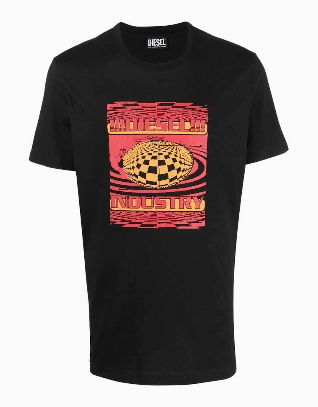 Diesel Men's Black/Black Industrial Design T-Shirt  38 M