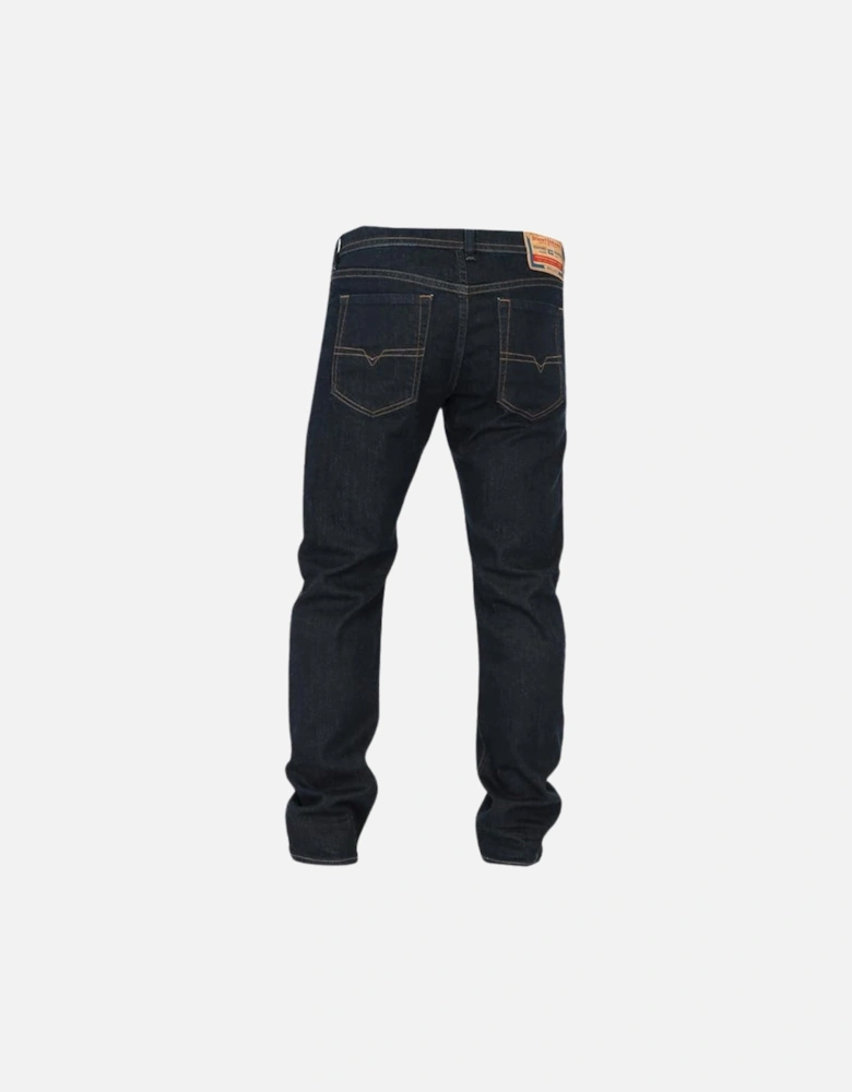 Buster-X Brown Badge Tapered Fit Dark Blue Jeans