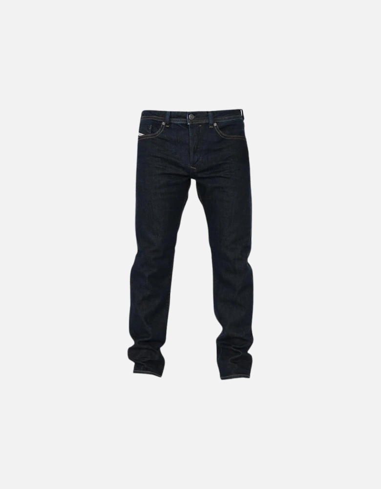 Buster-X Brown Badge Tapered Fit Dark Blue Jeans