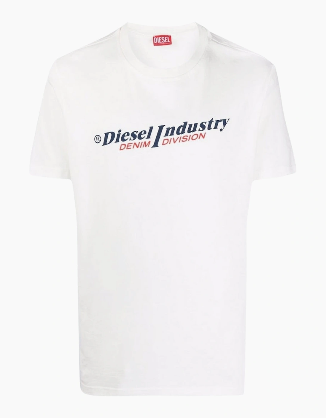 Men's Diesel Industry Denim Logo White T-Shirt - Size: 40