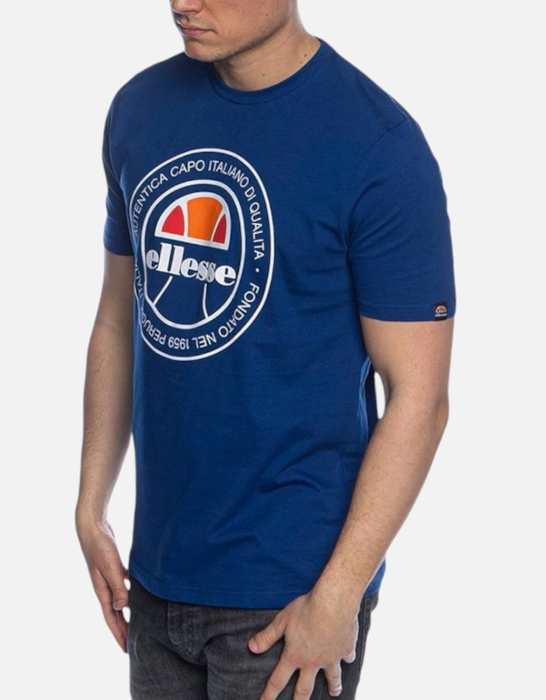 MONALDO Mens T Shirts Crew Neck Short Sleeve Casual Cotton Tee Mid Blue