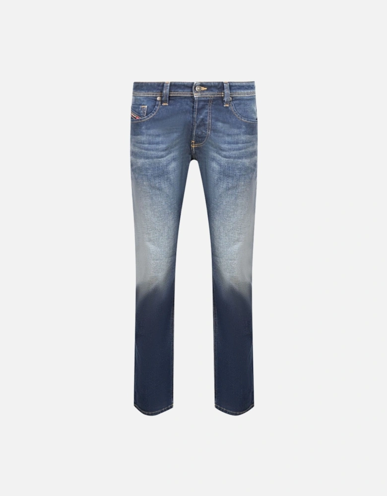 Larkee-X Straight Fit Stone Washed Dark Blue Jeans