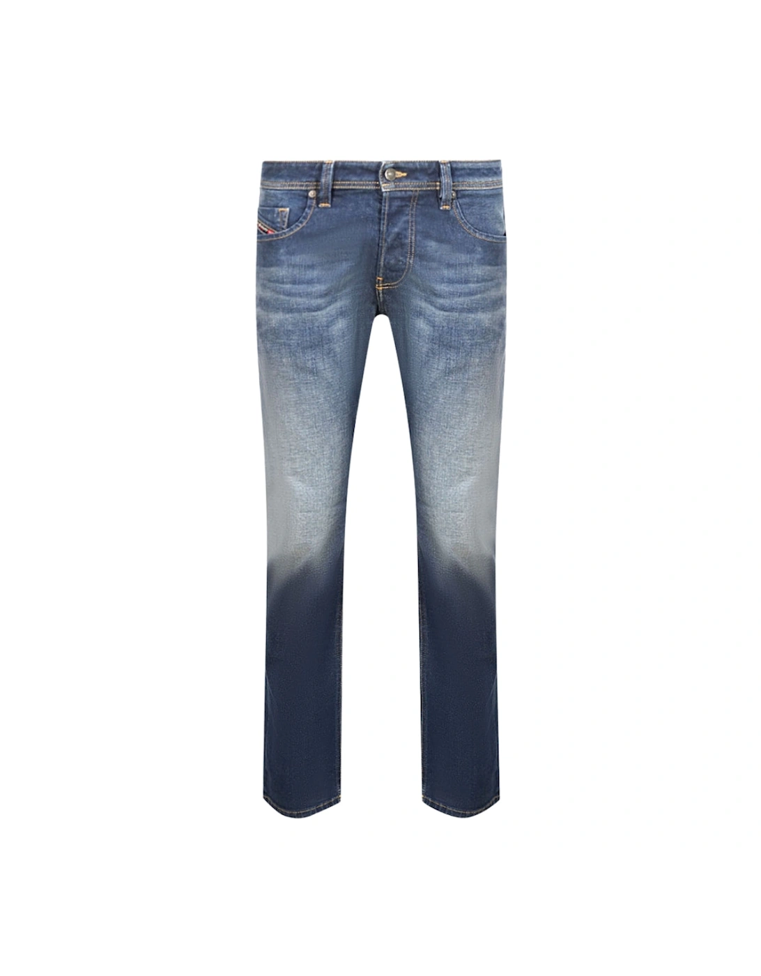 Men's Diesel Larkee-X Straight Fit Stone Washed Dark Blue Jeans - Size: 32/36
