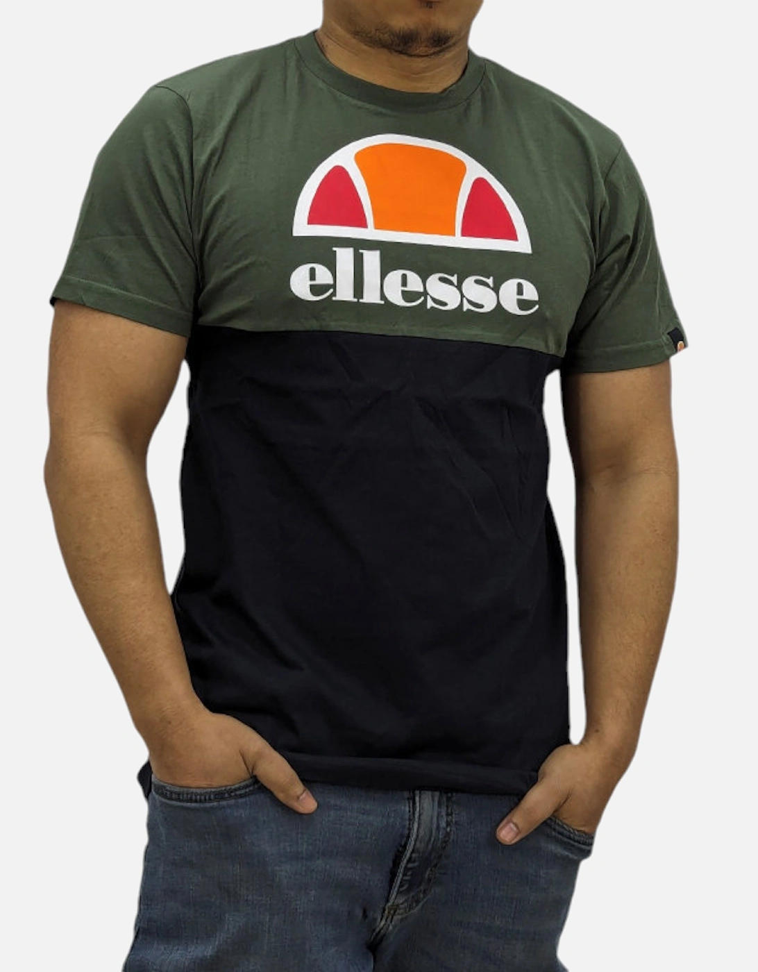 Ellesse Men's Green Arbatax T Shirts Crew Neck Short Sleeve Casual Summer Cotton Tee - Size: 38