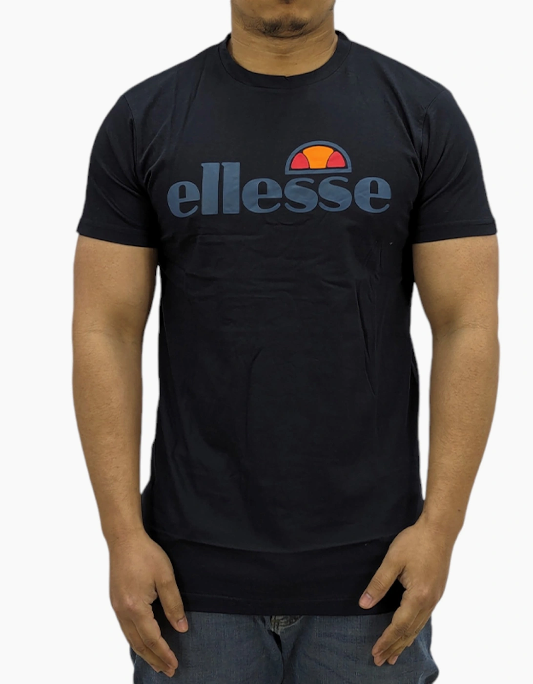 Ellesse Men's Black Giniti T Shirt Crew Neck Short Sleeve Cotton Top Summer Holiday Tee  40 L