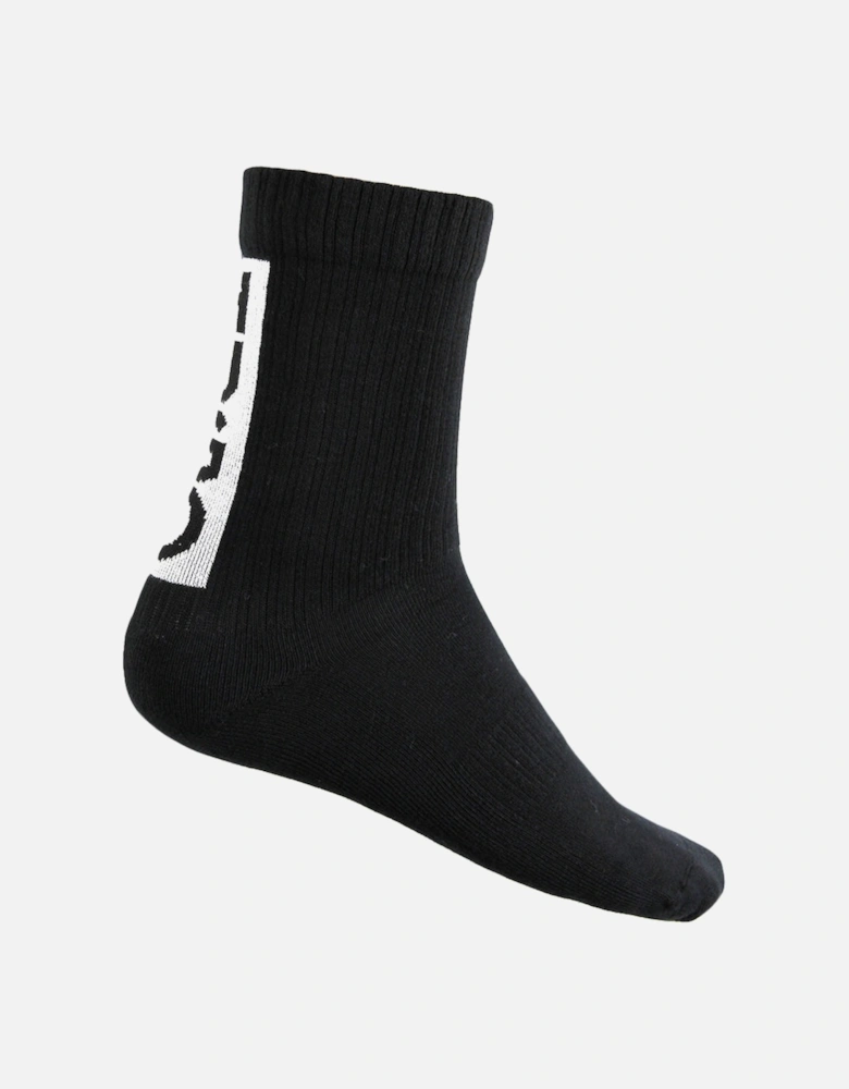 3-Pack Back Logo Socks, Black/Khaki/White