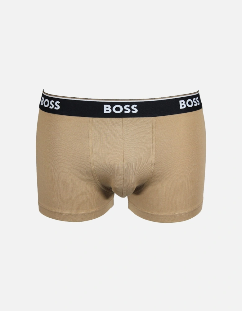 3-Pack Power Boxer Trunks, Black/Beige