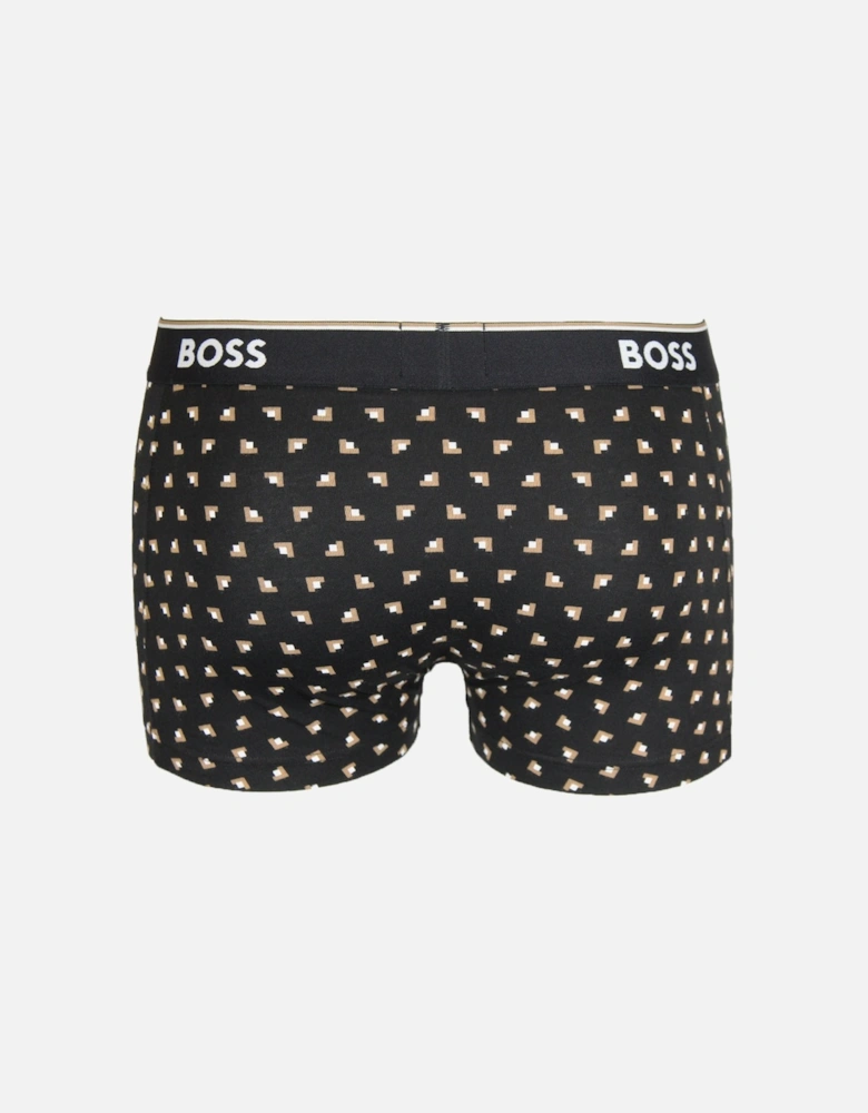 3-Pack Power Boxer Trunks, Black/Beige