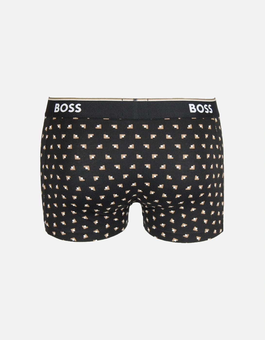 3-Pack Power Boxer Trunks, Black/Beige