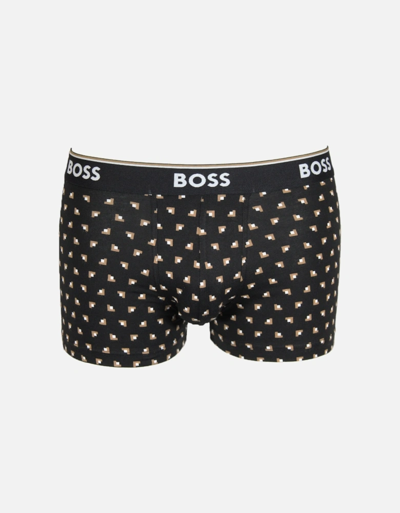3-Pack Power Boxer Trunks, Black/Beige