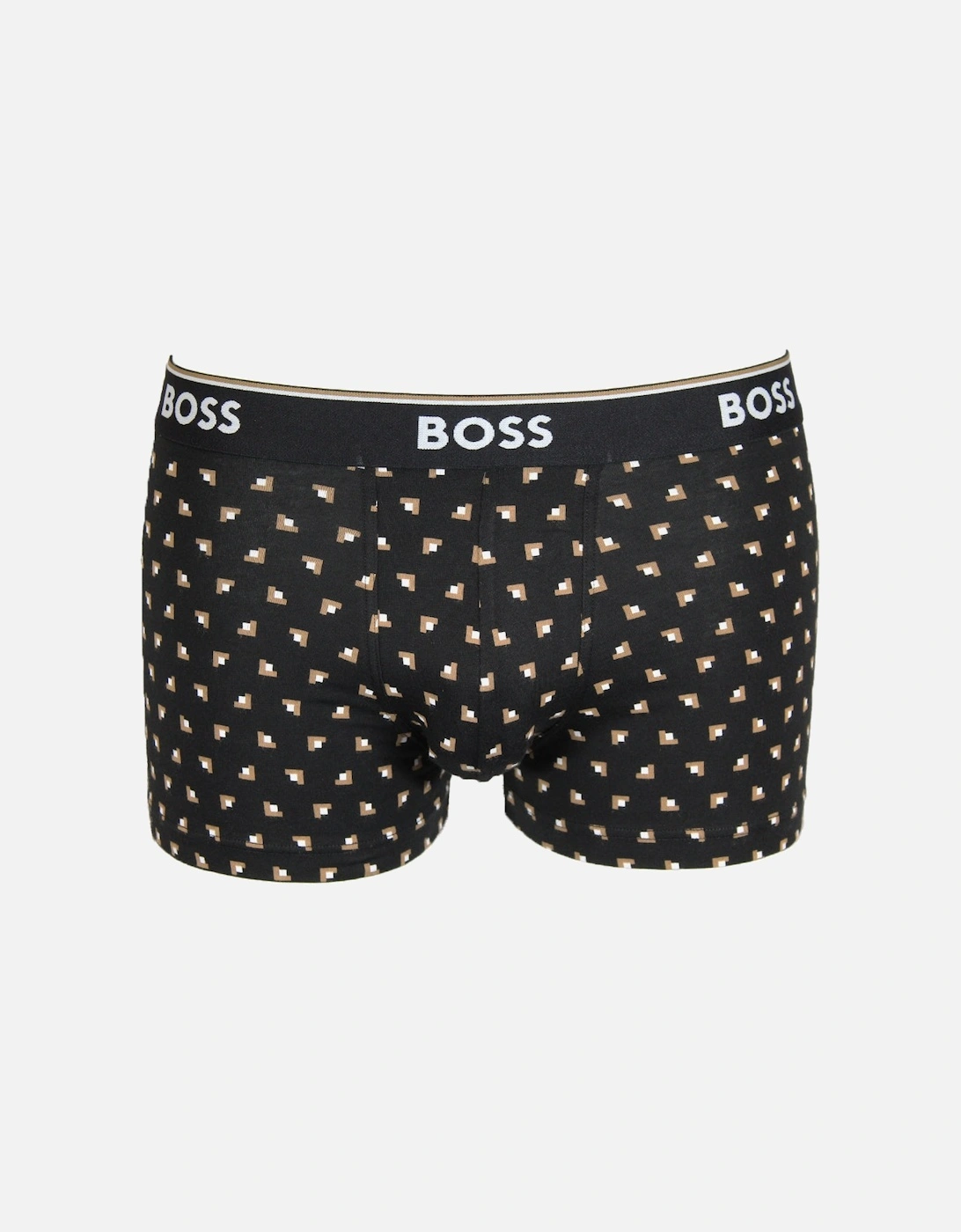 3-Pack Power Boxer Trunks, Black/Beige