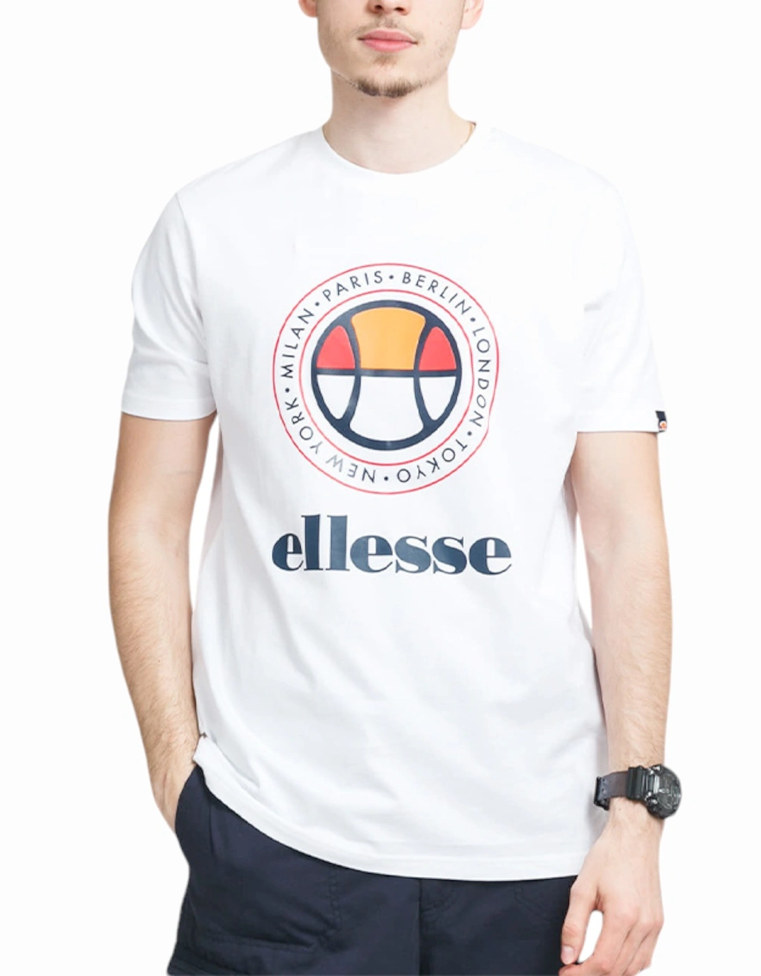 Ellesse ELLESSE CAMPA Mens T Shirts Crew Neck Short Sleeve Cotton Summer Holiday Tee NEW - White