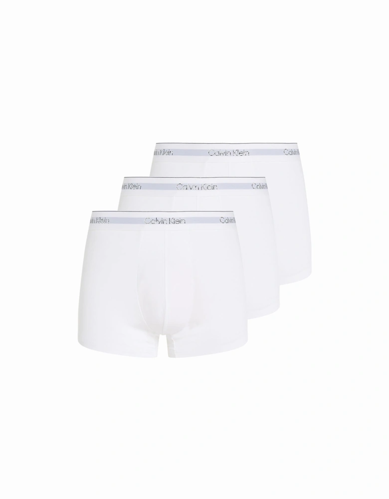 3-Pack Modern Cotton Boxer Trunks, White