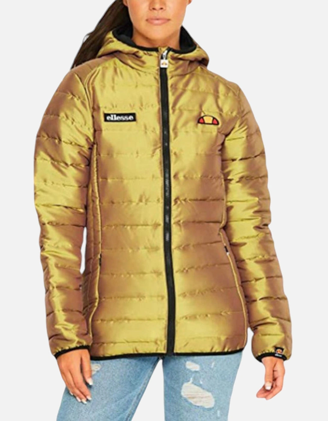 ELLESSE LEXUS SGY05671 Womens Puffer Jacket Quilted Hooded Padded Coat Gold