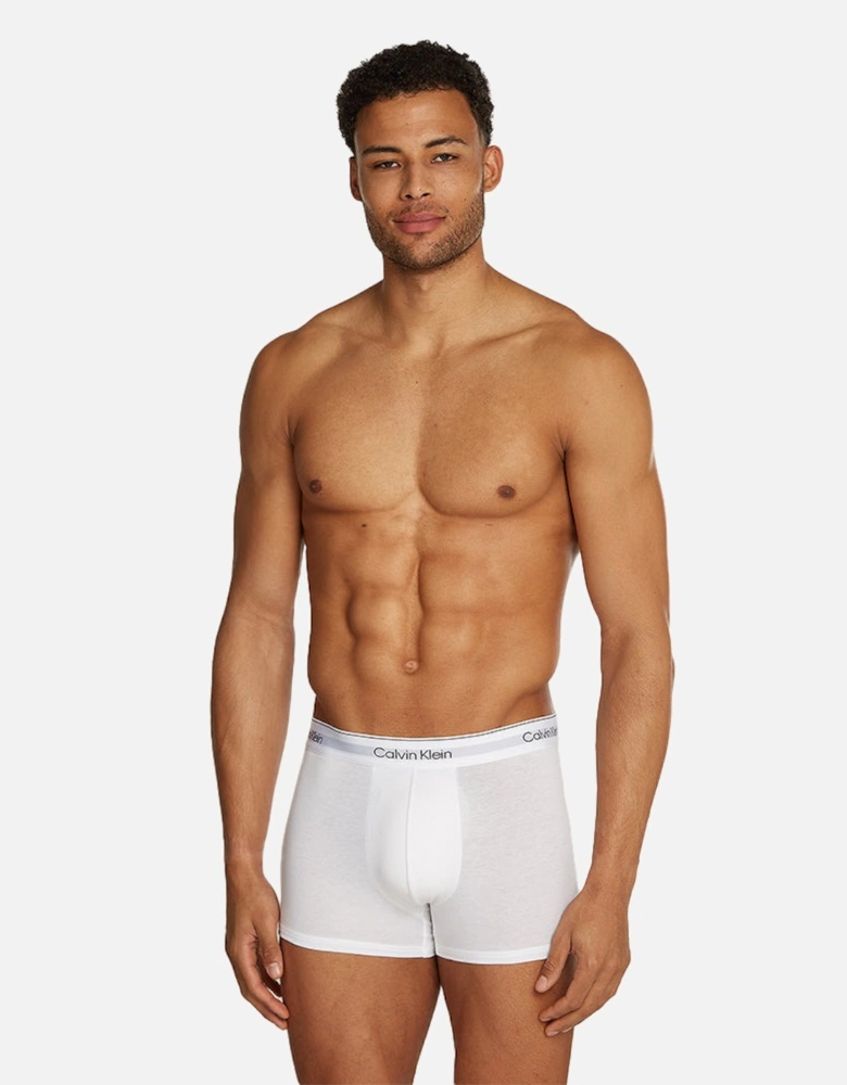 3-Pack Modern Cotton Boxer Trunks, White