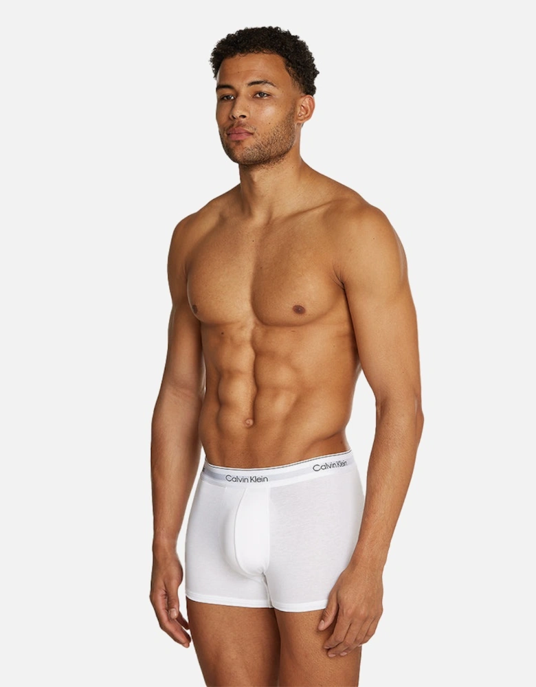 3-Pack Modern Cotton Boxer Trunks, White