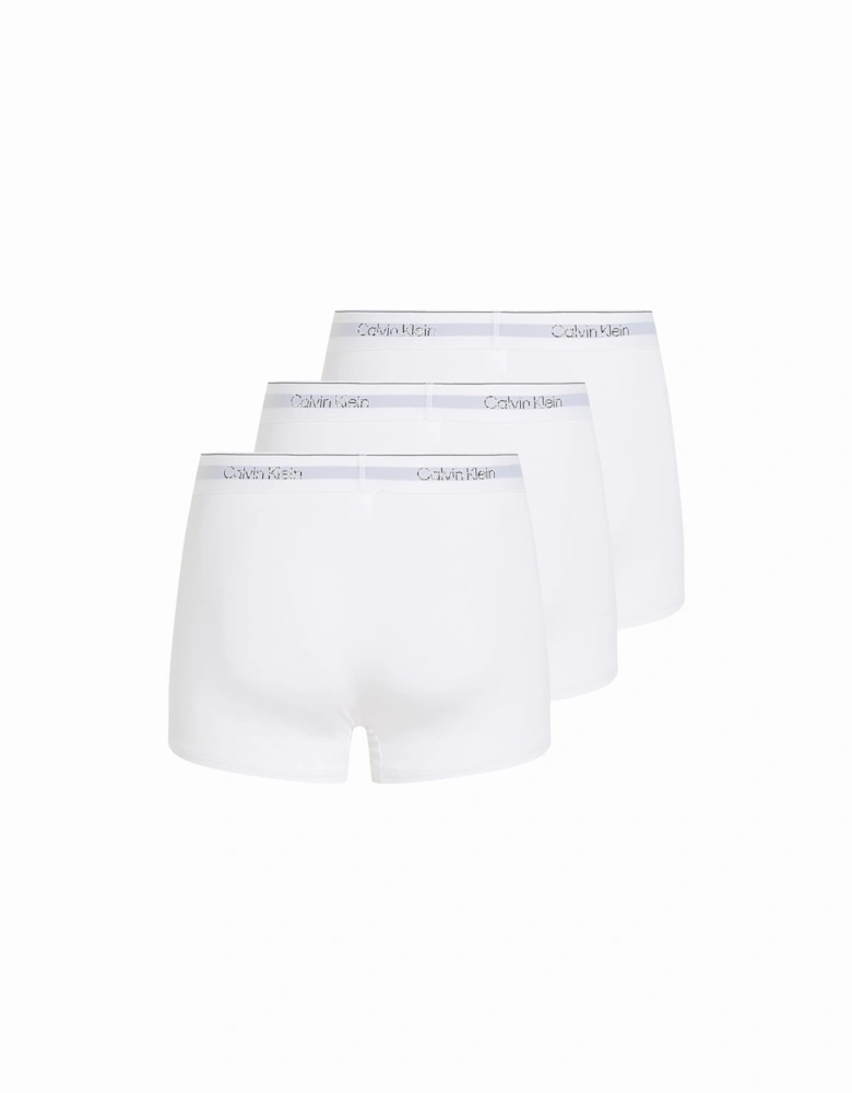 3-Pack Modern Cotton Boxer Trunks, White