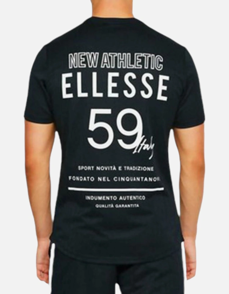 ELLESSE CABRIES SHA06362 Mens T-shirt Crew Neck Short Sleeve Black Casual Tee