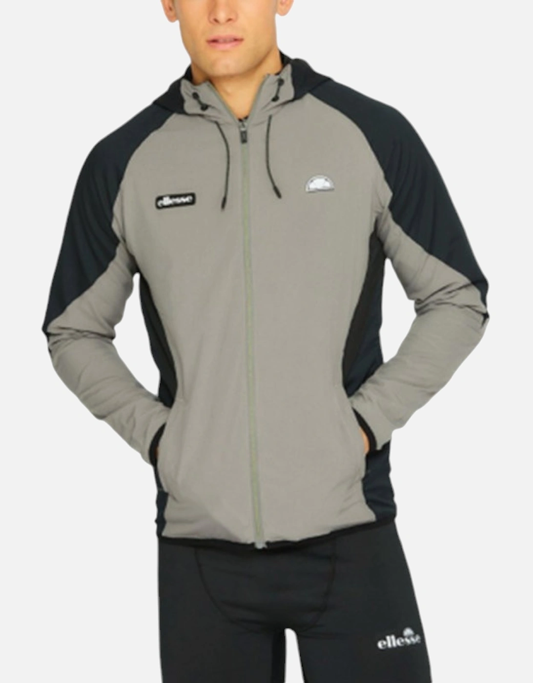 ELLESSE LEVRINO FZ SXY05596 Mens Jacket Lightweight Training Hoodie Smoked Pearl