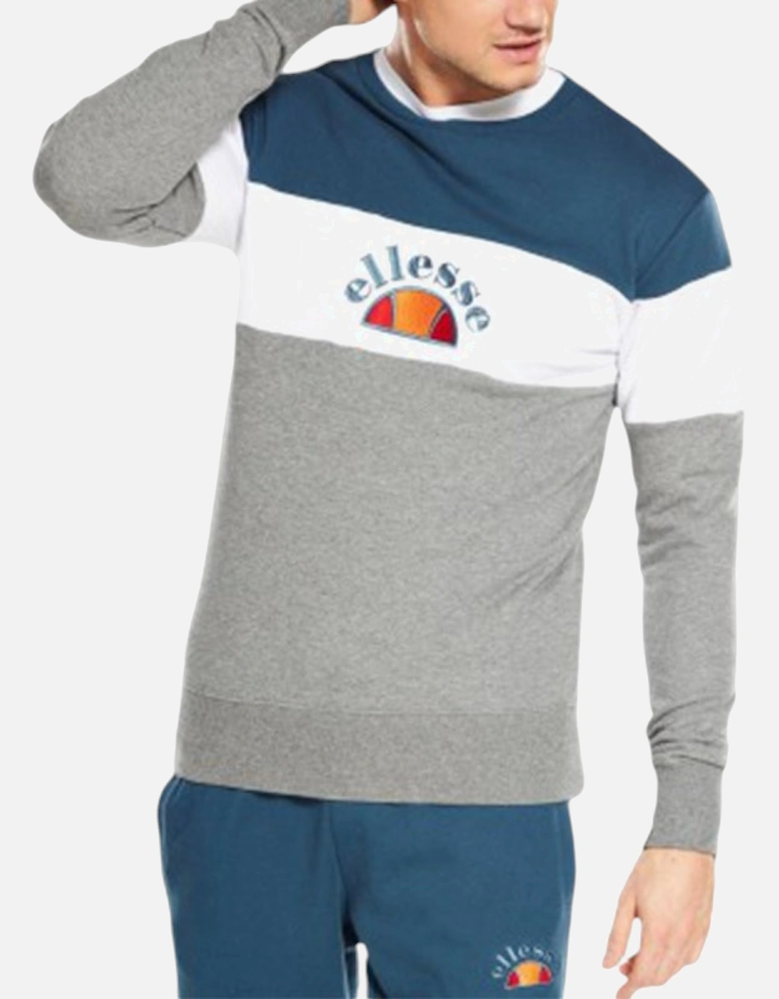 ELLESSE ORVIETO DRB SHW04390 Mens Sweatshirt Pullover Crew Neck Long Sleeve Tee, 5 of 4
