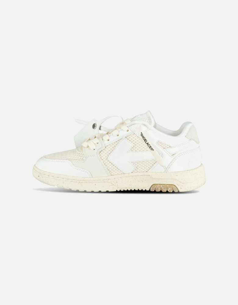 Out Of Office Calf Leather & Mesh Trainer White & Cream (Defect)