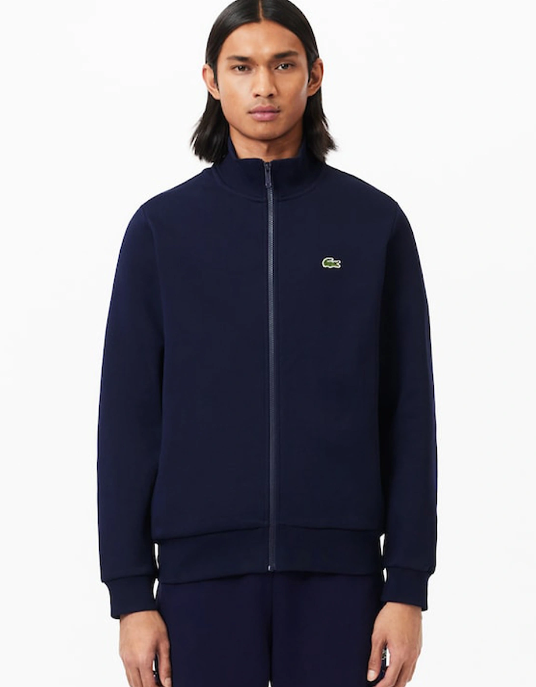 Men's Lacoste Men's Zip-Up High Neck Fleece Sweatshirt - Grey - Size: 8 3xl