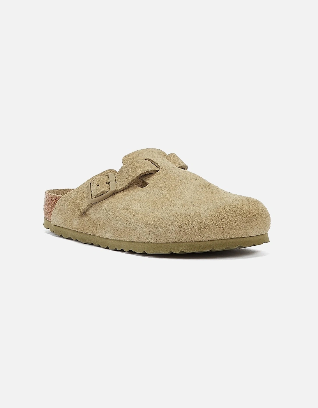 Khaki Suede Faded Grey Clogs