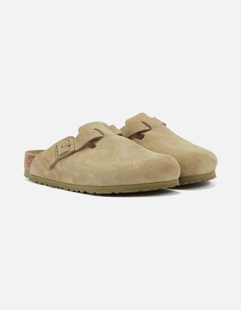 Khaki Suede Faded Grey Clogs