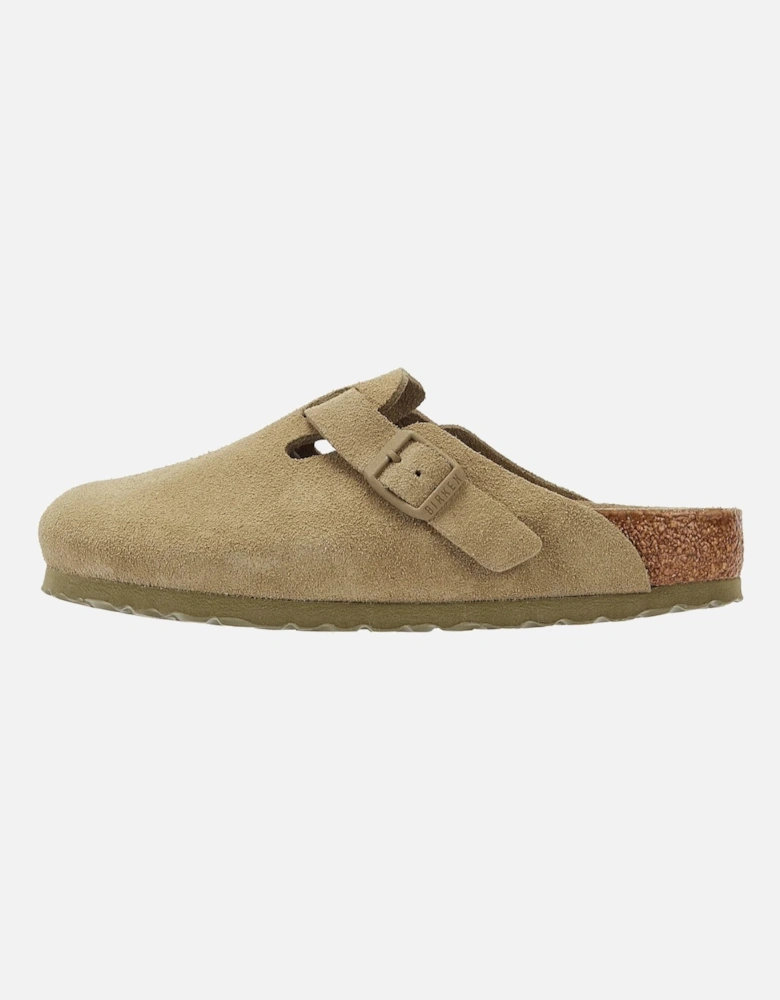 Khaki Suede Faded Grey Clogs