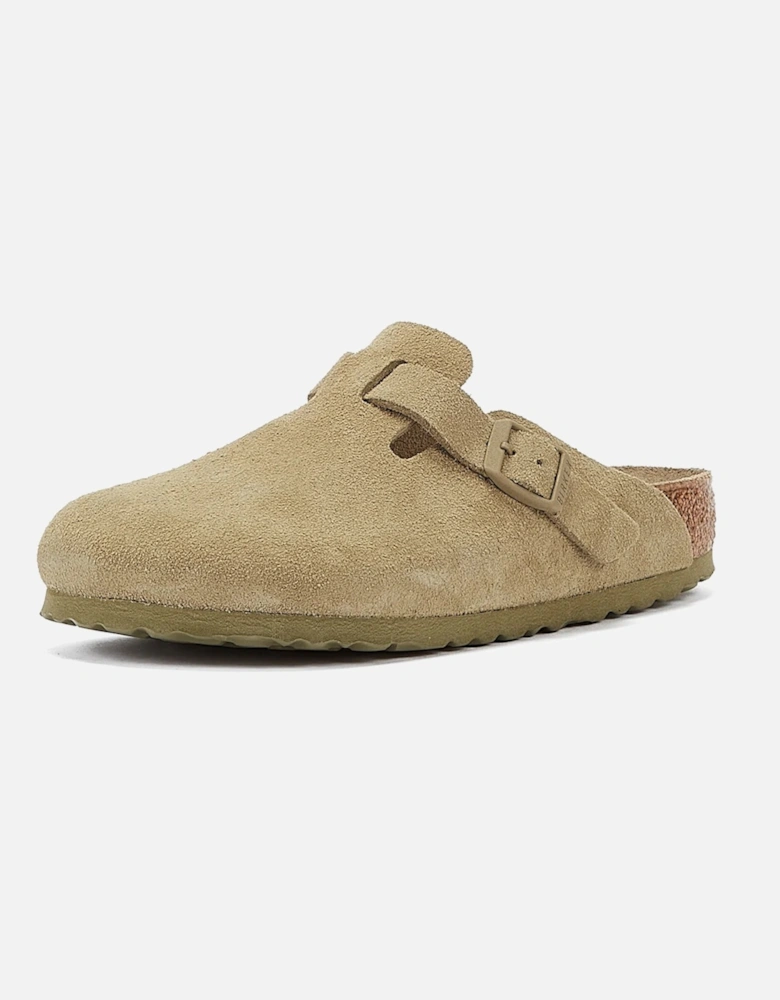 Khaki Suede Faded Grey Clogs