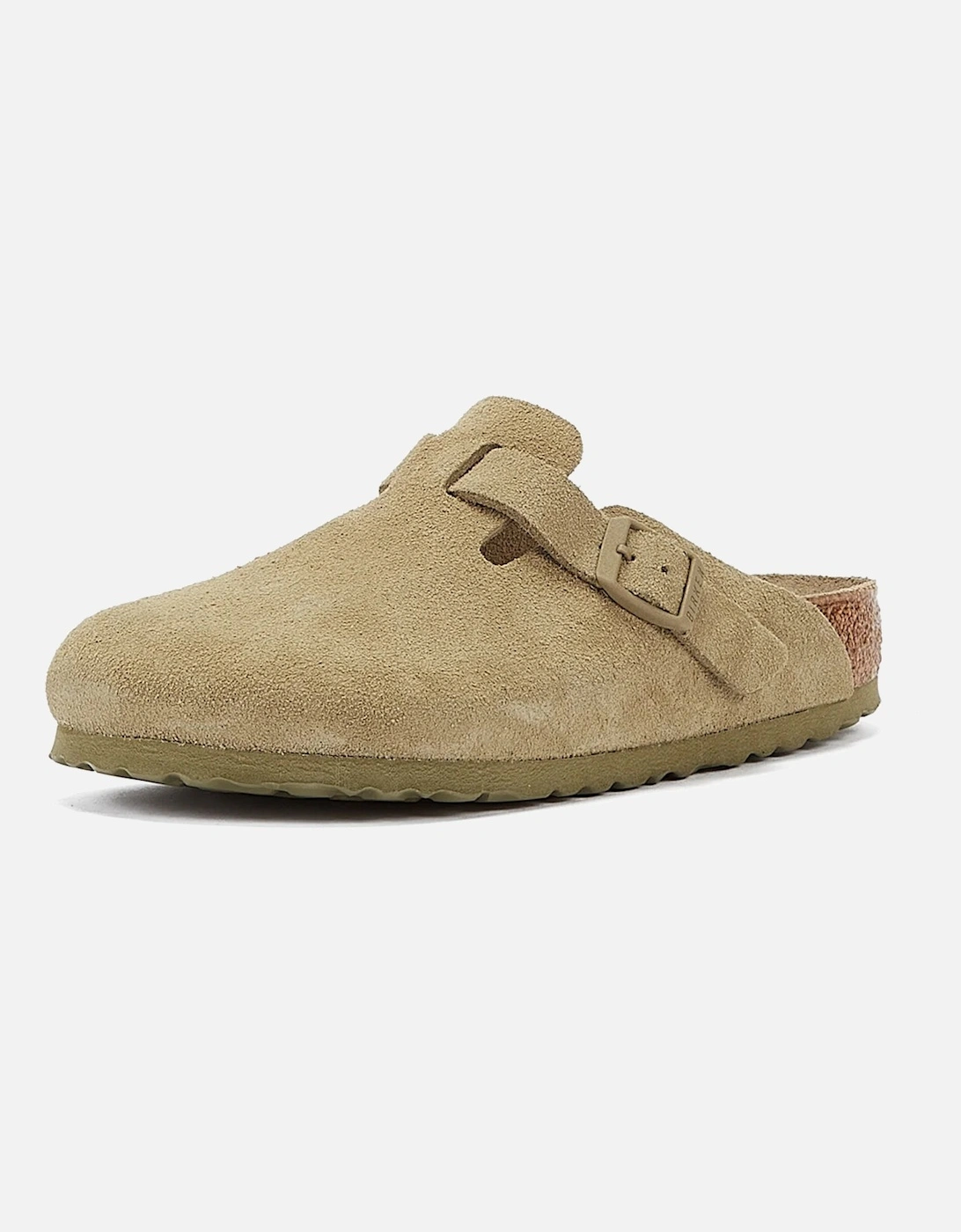 Khaki Suede Faded Grey Clogs