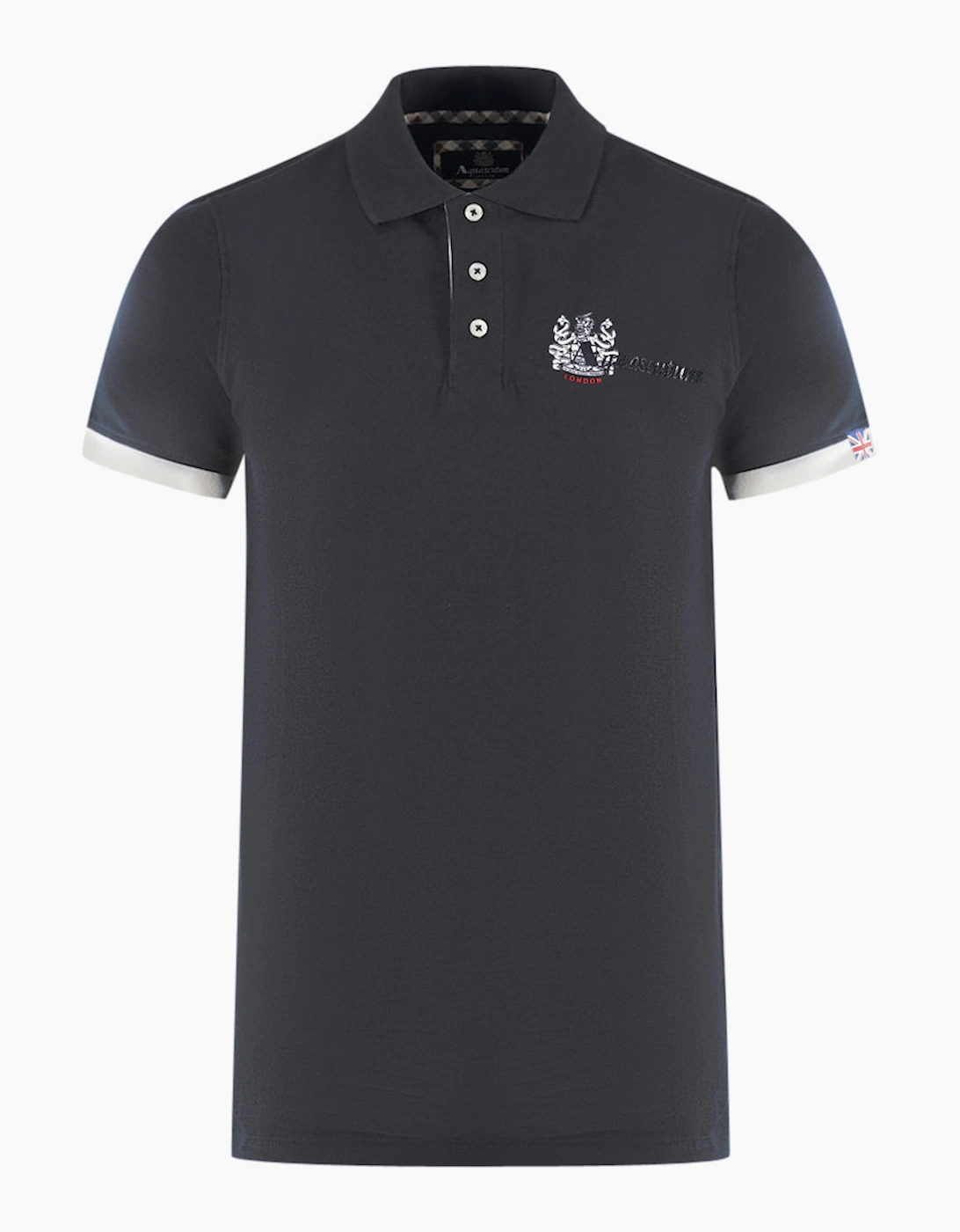 Aquascutum Men's Black London Aldis Polo Shirt  38 M