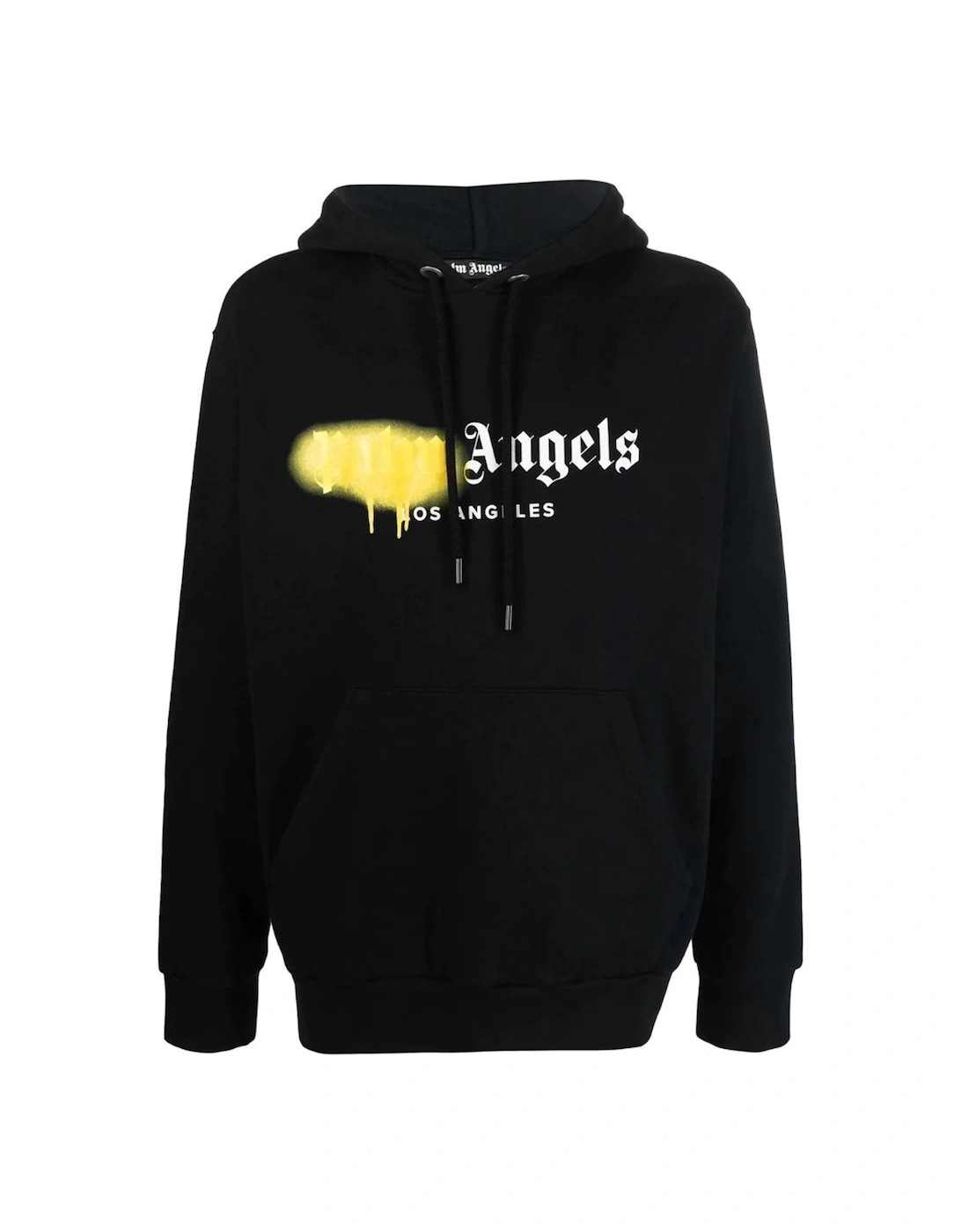 Men's Palm Angels LA Spray Paint Logo Black Hoodie - Size: 40
