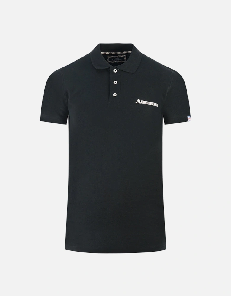 Boxed Logo Black Polo Shirt