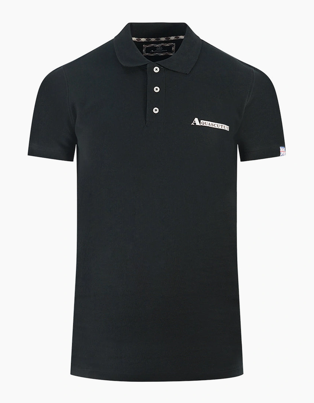 Aquascutum Unisex Black Boxed Logo Polo Shirt - Size: S