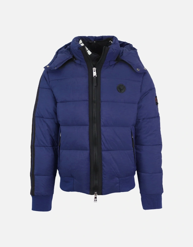 Plein Sport Padded Taped Sleeve Navy Blue Jacket