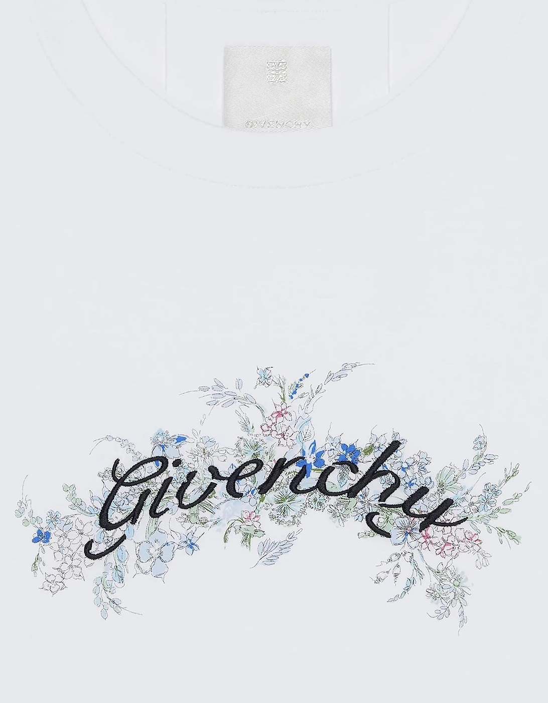 Floral Print Cotton T-shirt White