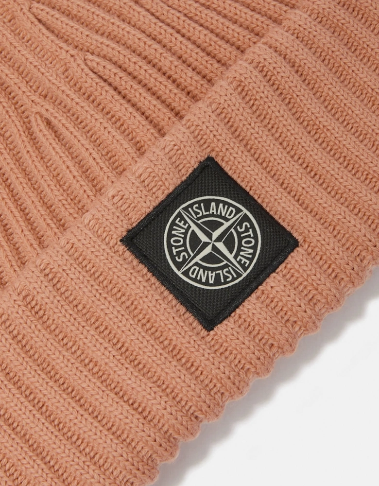 Knitted Compass Patch Hat Orange