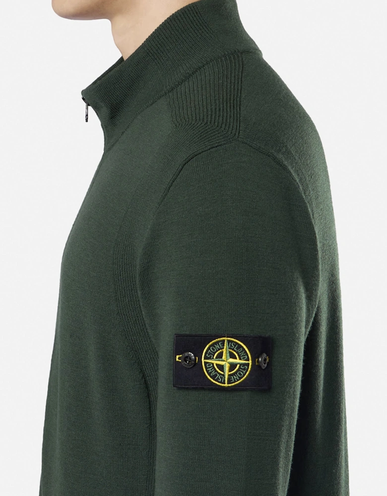 Compass Stretch RWS Wool Cardigan Green