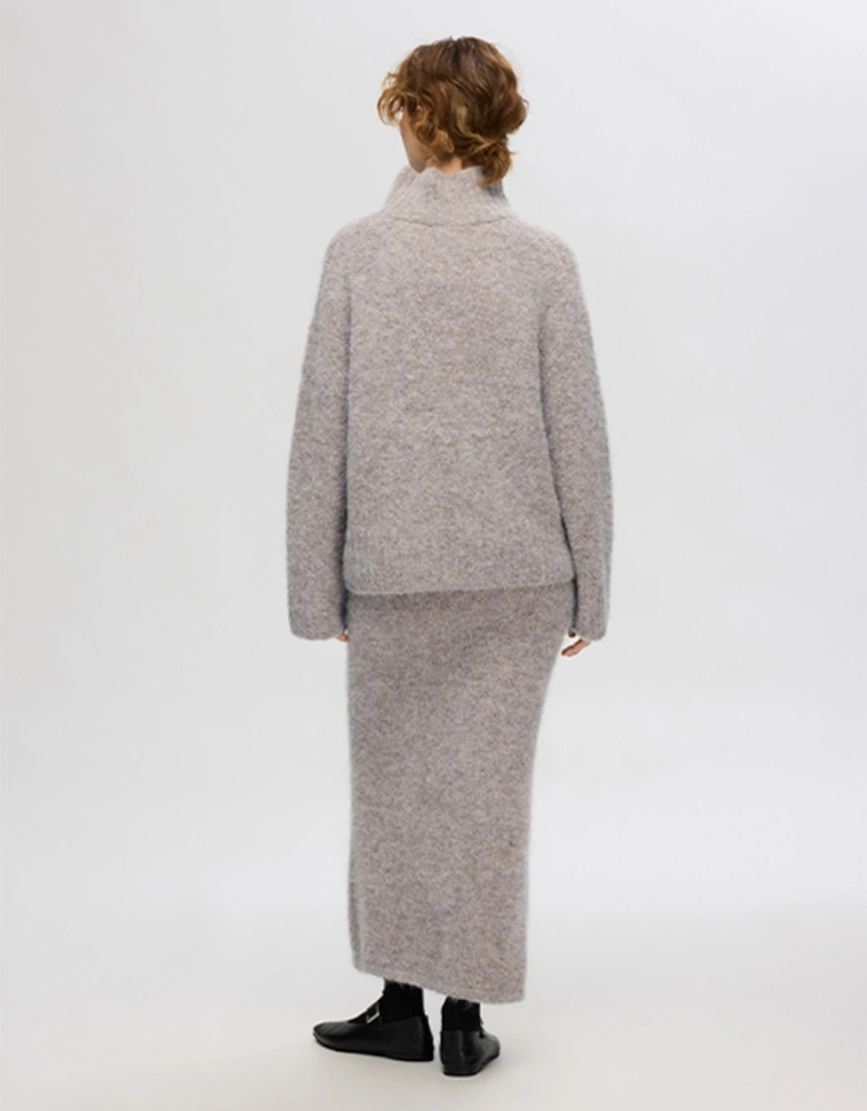 Femme Gabella Long Sleeve High Neck Pullover Steel Grey