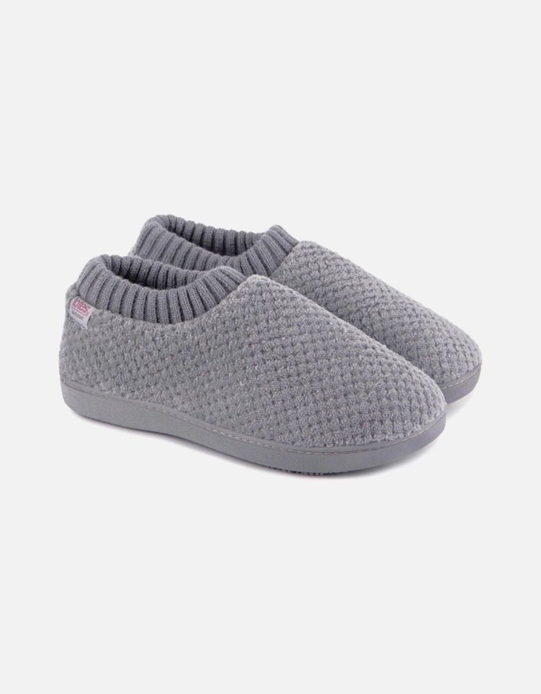 Isotoner Popcorn Full Back Bootie Slippers - Grey